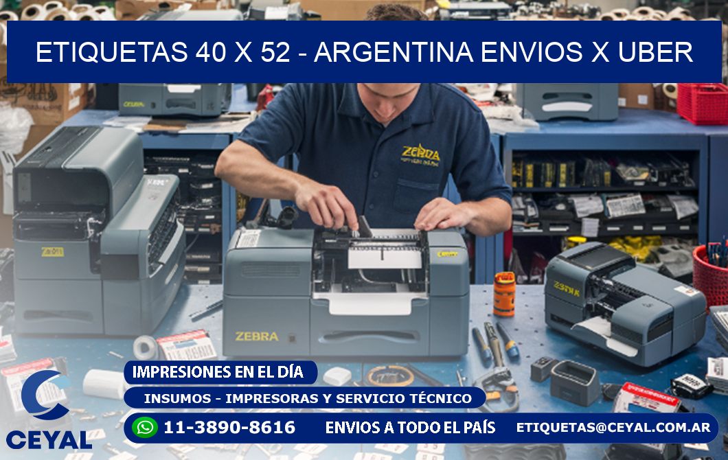 ETIQUETAS 40 x 52 - ARGENTINA ENVIOS X UBER