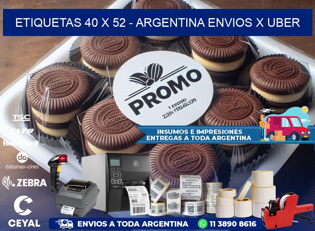 ETIQUETAS 40 x 52 - ARGENTINA ENVIOS X UBER