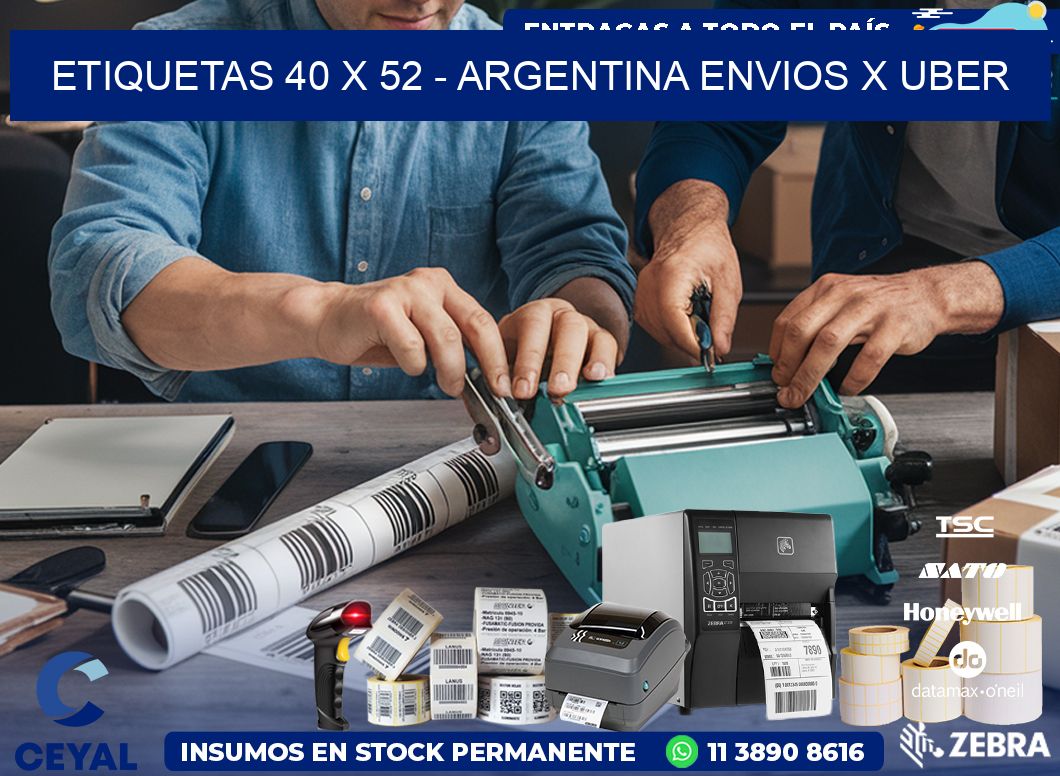 ETIQUETAS 40 x 52 - ARGENTINA ENVIOS X UBER