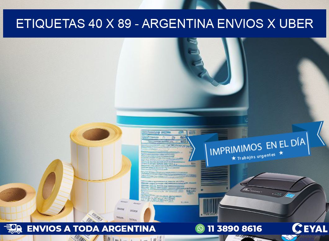 ETIQUETAS 40 x 89 - ARGENTINA ENVIOS X UBER