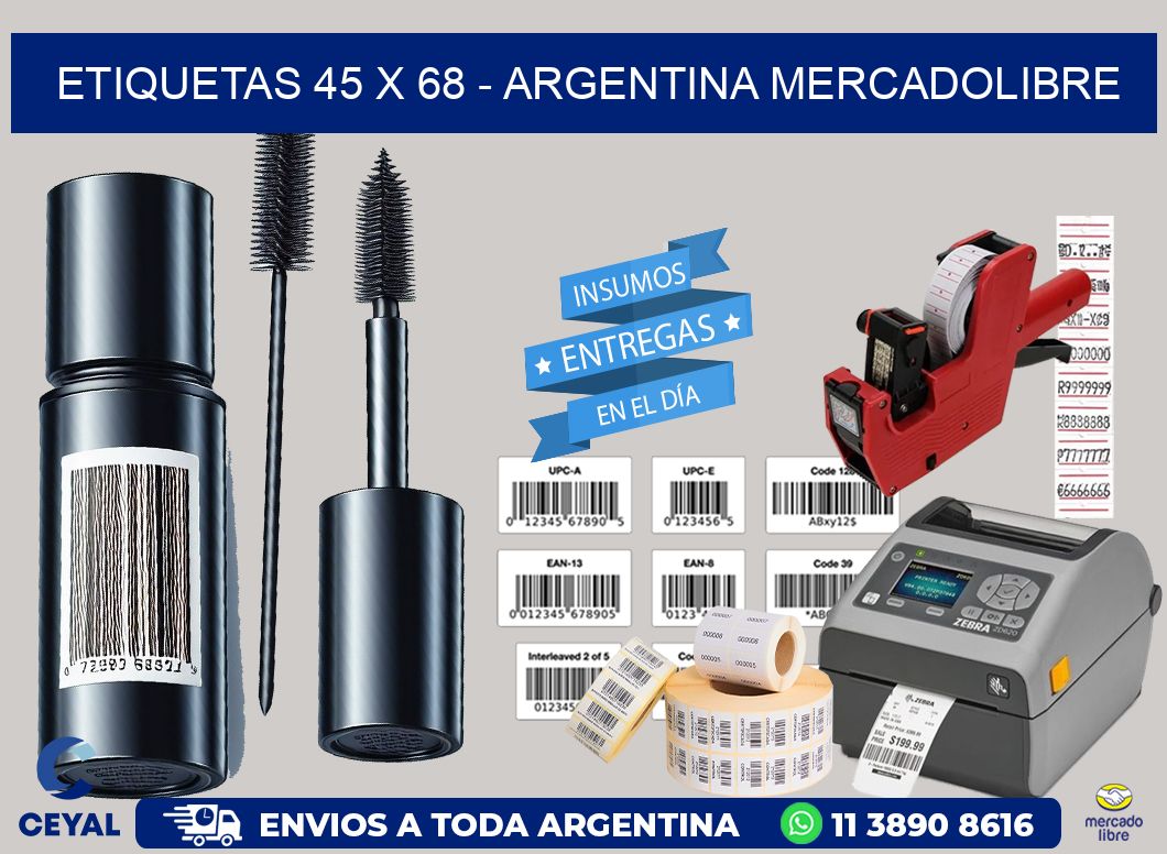 ETIQUETAS 45 x 68 - ARGENTINA MERCADOLIBRE