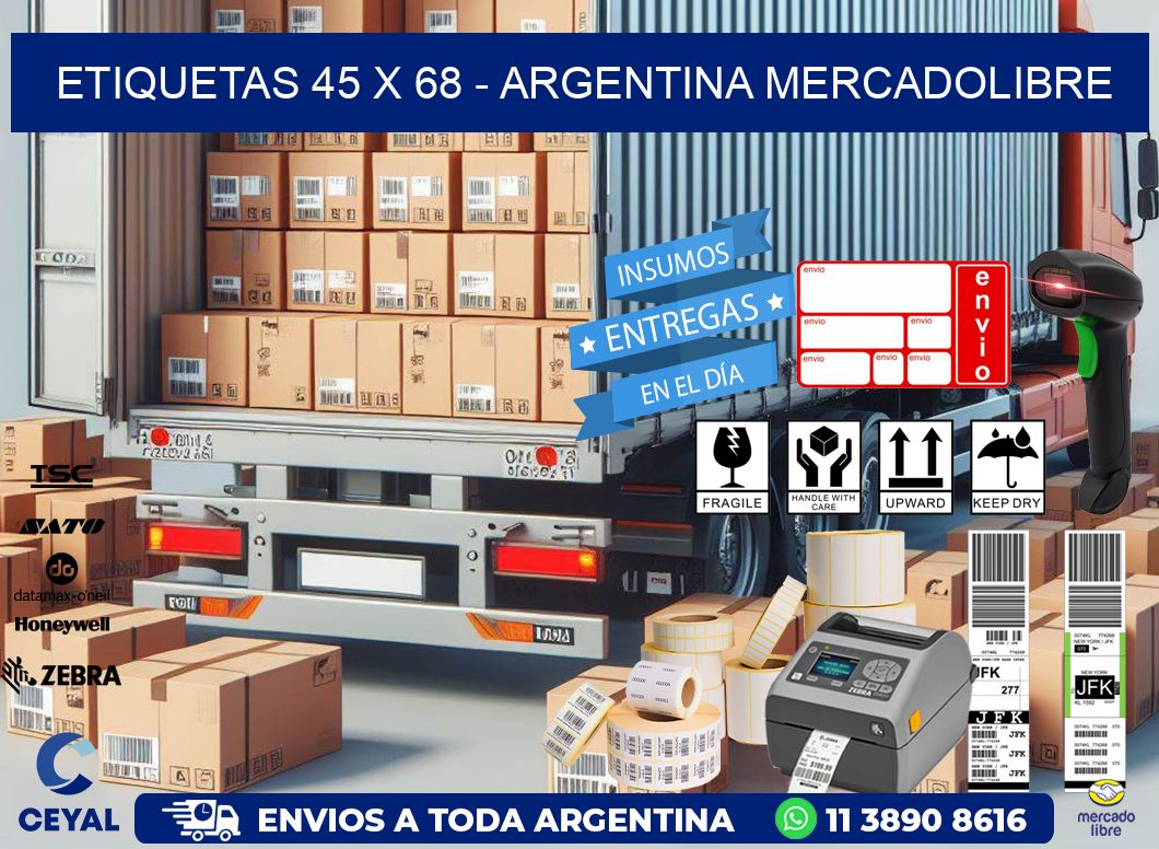 ETIQUETAS 45 x 68 - ARGENTINA MERCADOLIBRE