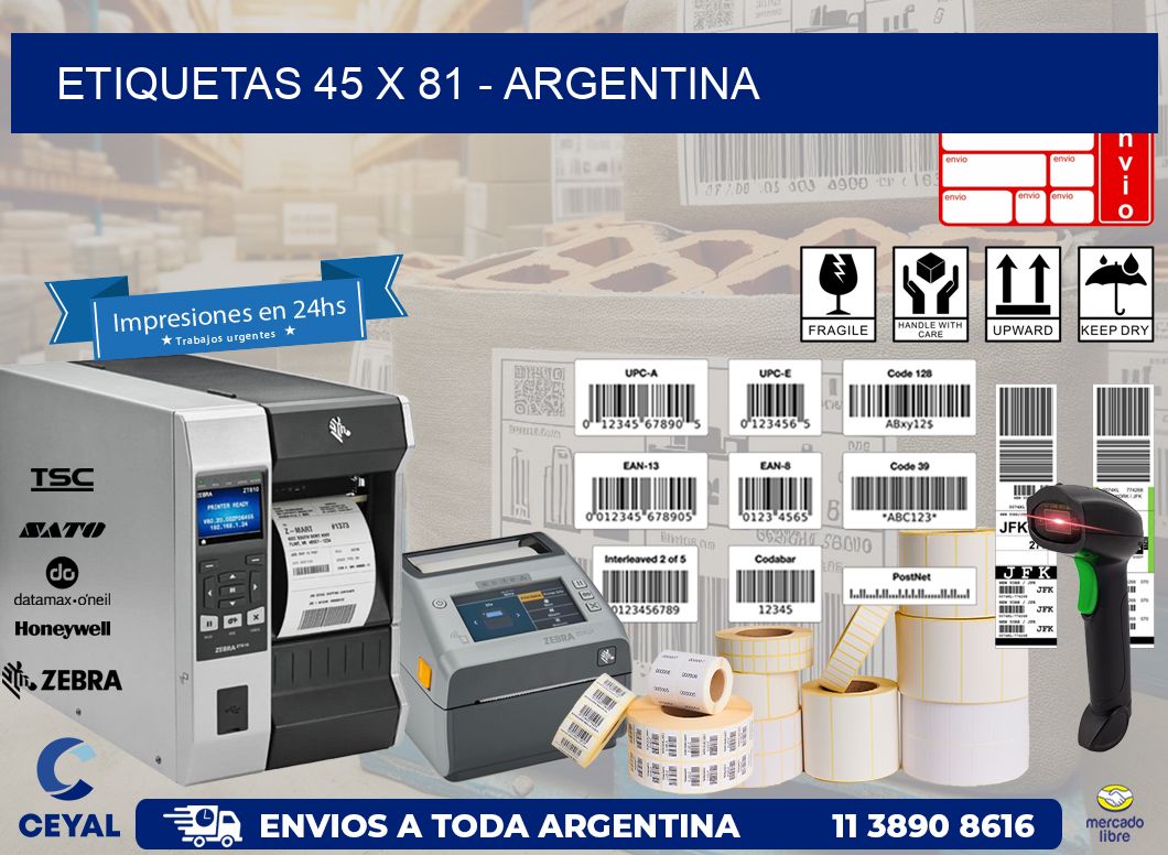 ETIQUETAS 45 x 81 - ARGENTINA