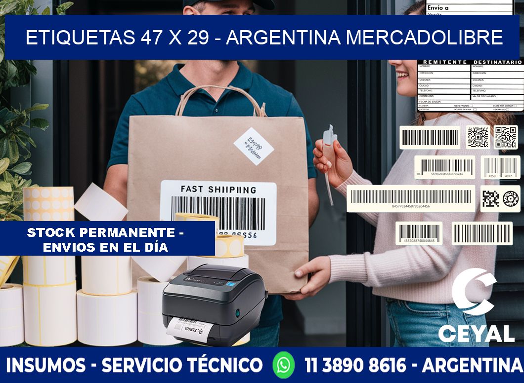 ETIQUETAS 47 x 29 - ARGENTINA MERCADOLIBRE