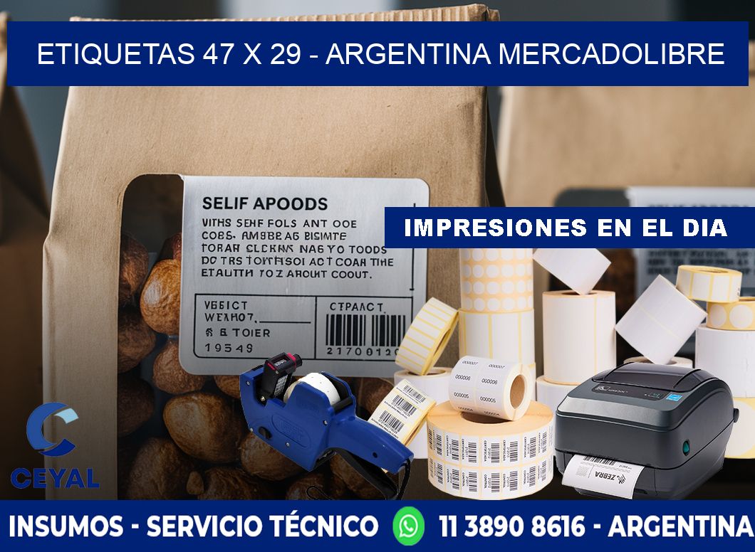 ETIQUETAS 47 x 29 - ARGENTINA MERCADOLIBRE