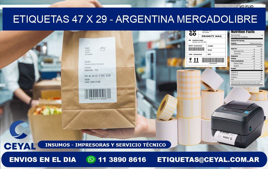 ETIQUETAS 47 x 29 - ARGENTINA MERCADOLIBRE