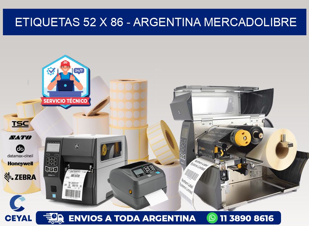 ETIQUETAS 52 x 86 - ARGENTINA MERCADOLIBRE