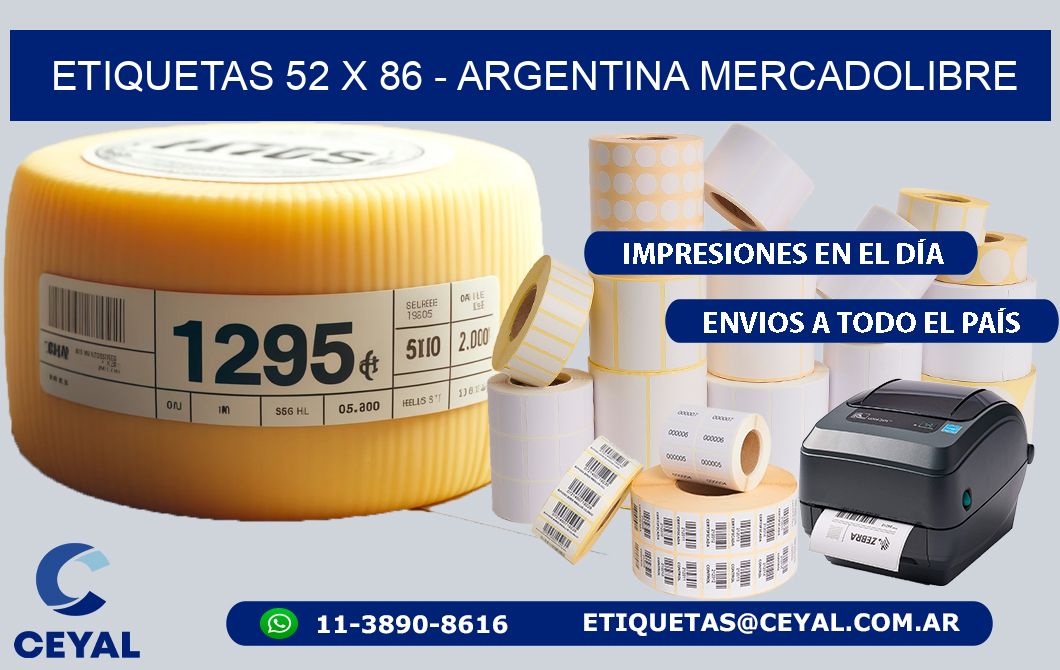 ETIQUETAS 52 x 86 - ARGENTINA MERCADOLIBRE