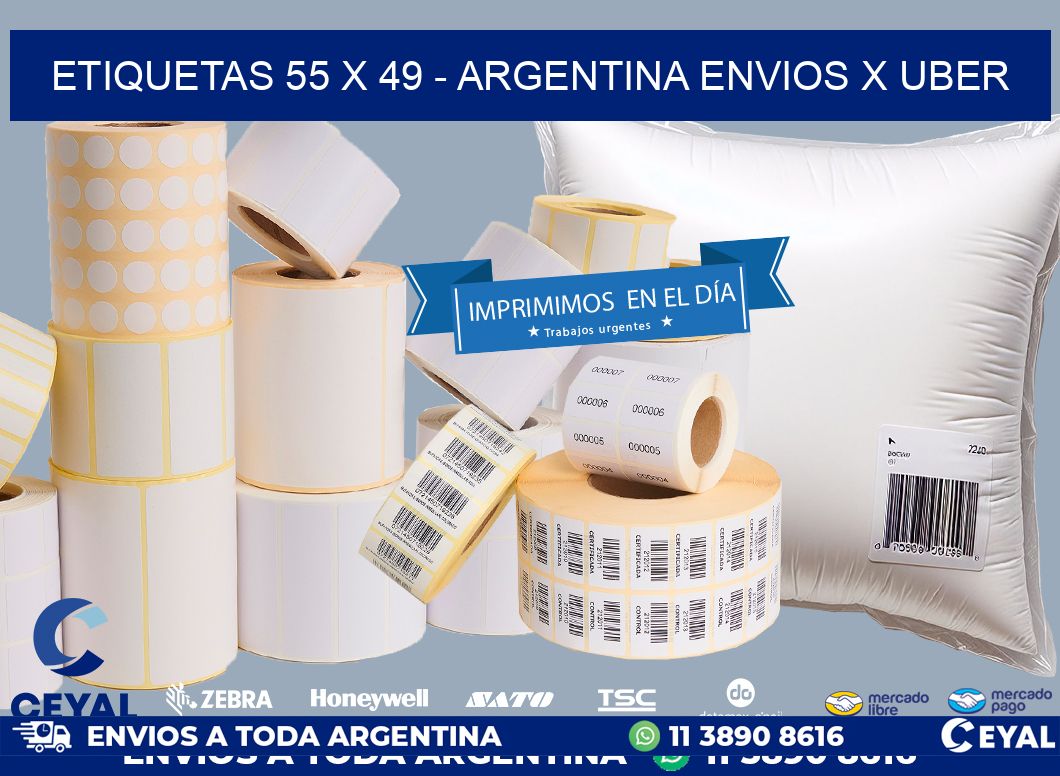 ETIQUETAS 55 x 49 - ARGENTINA ENVIOS X UBER