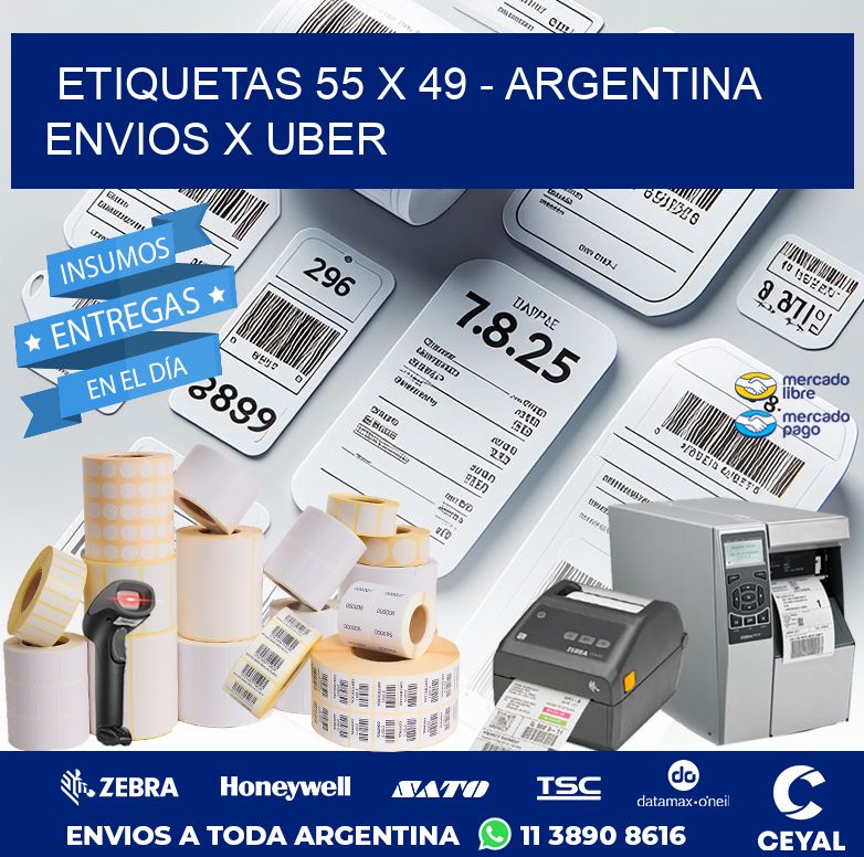 ETIQUETAS 55 x 49 - ARGENTINA ENVIOS X UBER