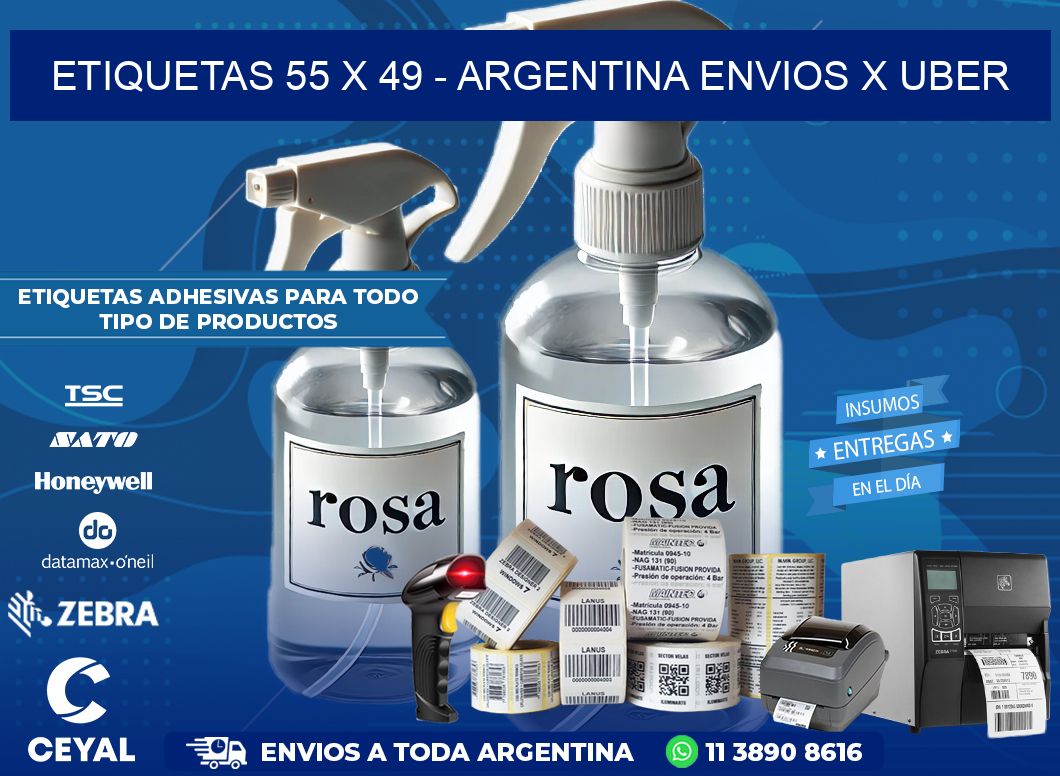 ETIQUETAS 55 x 49 – ARGENTINA ENVIOS X UBER