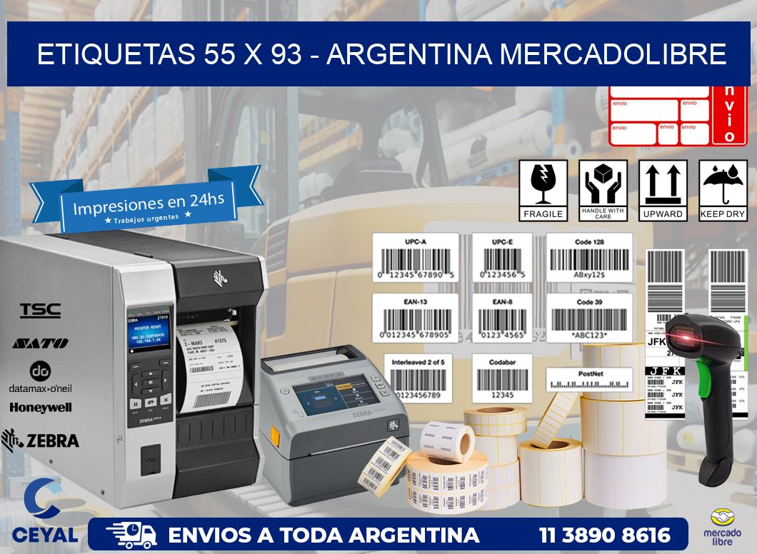 ETIQUETAS 55 x 93 - ARGENTINA MERCADOLIBRE