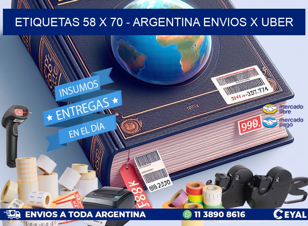 ETIQUETAS 58 x 70 - ARGENTINA ENVIOS X UBER