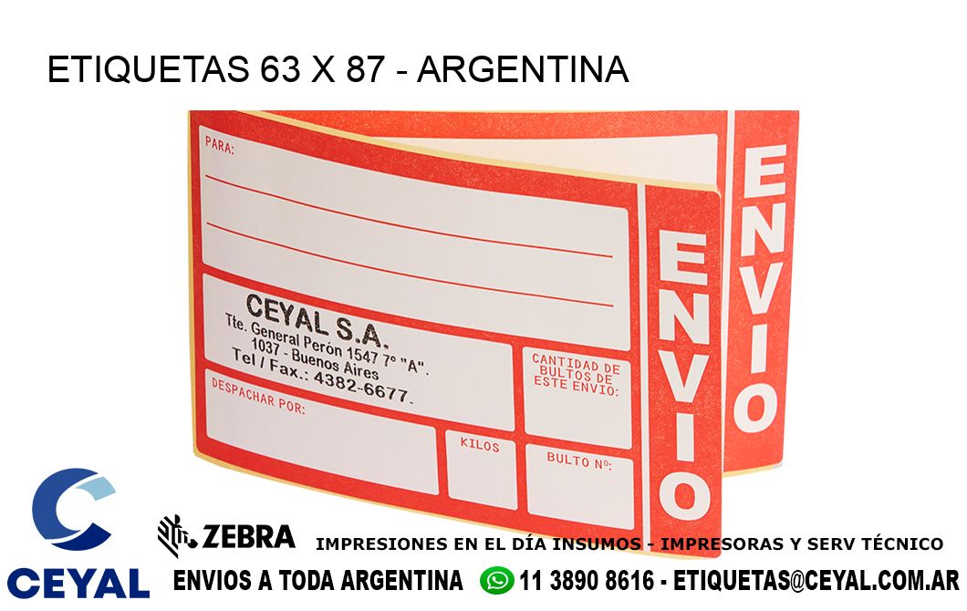 ETIQUETAS 63 x 87 - ARGENTINA