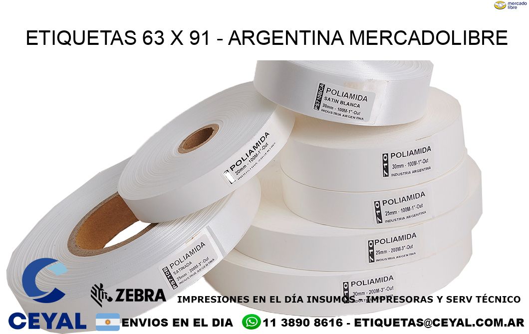 ETIQUETAS 63 x 91 - ARGENTINA MERCADOLIBRE