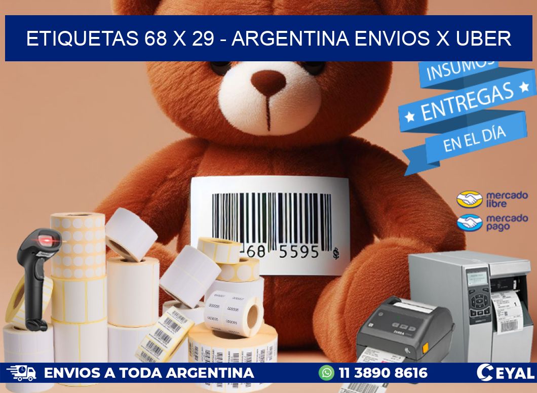 ETIQUETAS 68 x 29 - ARGENTINA ENVIOS X UBER