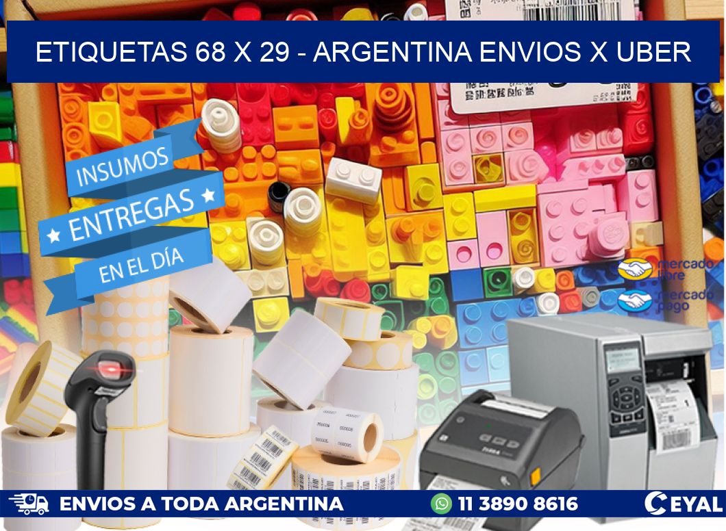 ETIQUETAS 68 x 29 - ARGENTINA ENVIOS X UBER