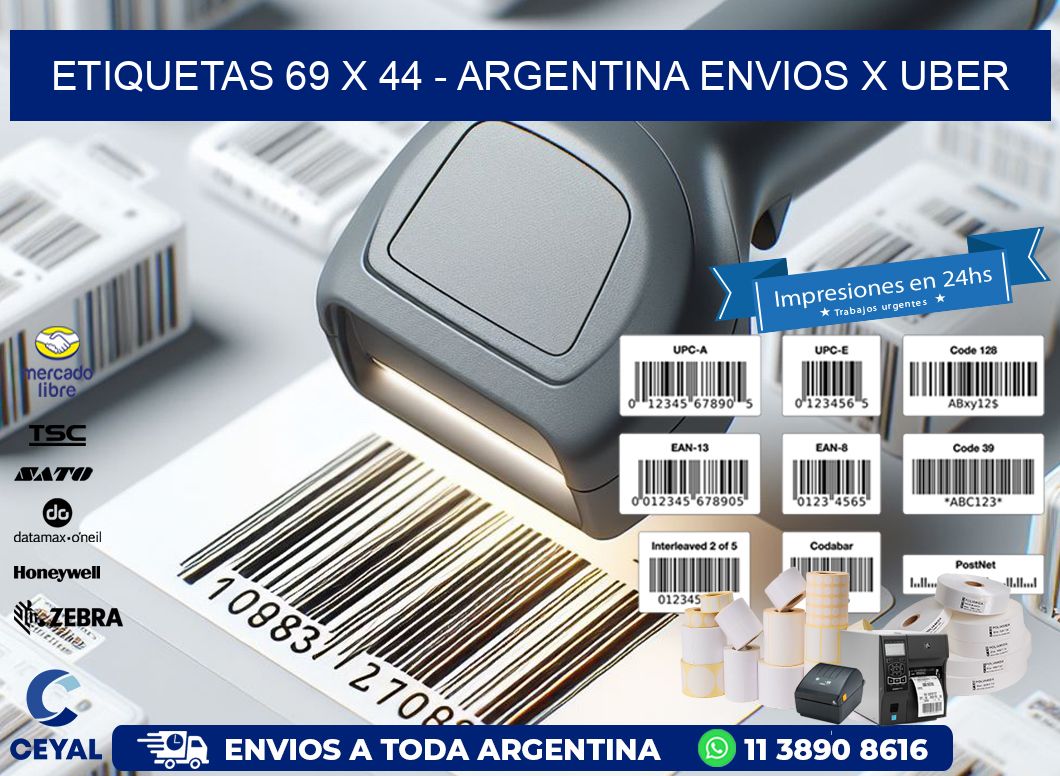 ETIQUETAS 69 x 44 - ARGENTINA ENVIOS X UBER