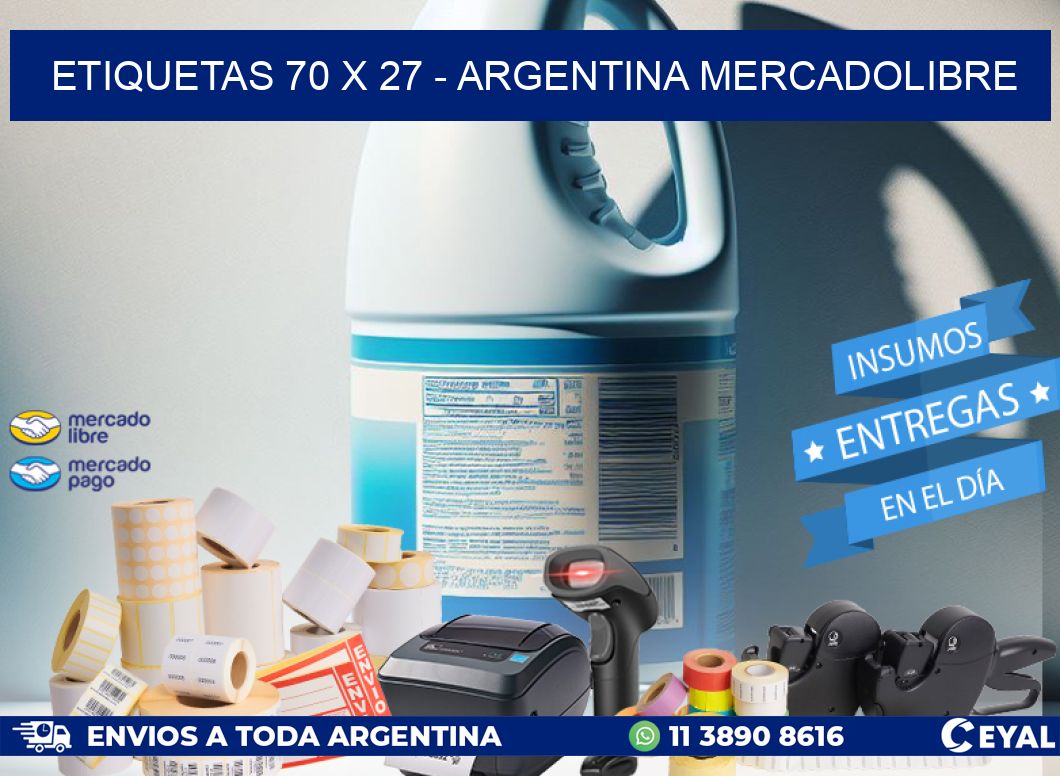 ETIQUETAS 70 x 27 - ARGENTINA MERCADOLIBRE