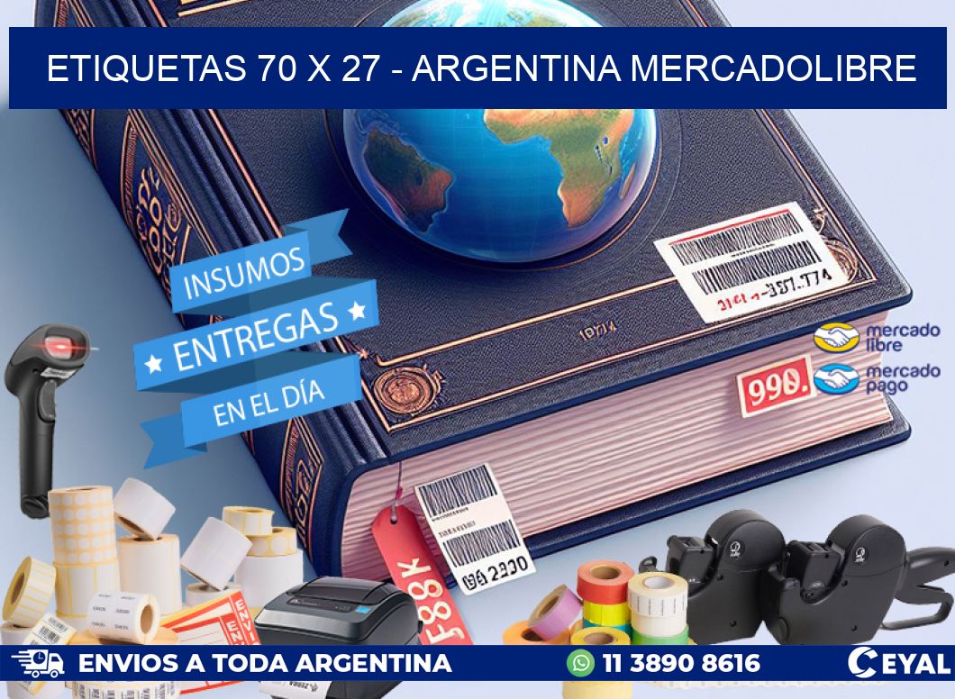 ETIQUETAS 70 x 27 - ARGENTINA MERCADOLIBRE