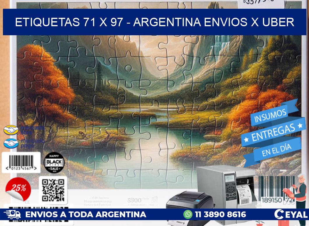 ETIQUETAS 71 x 97 - ARGENTINA ENVIOS X UBER