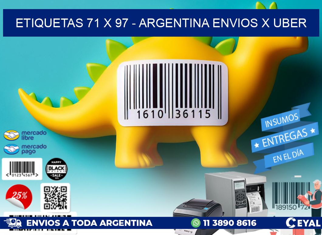 ETIQUETAS 71 x 97 - ARGENTINA ENVIOS X UBER