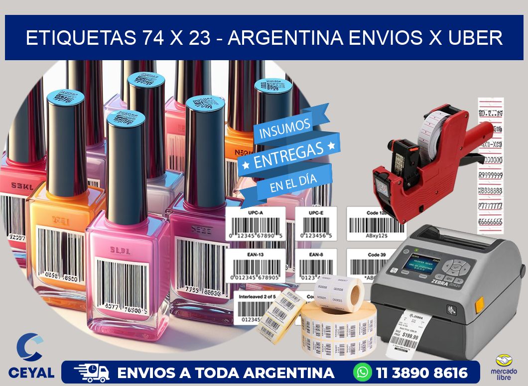 ETIQUETAS 74 x 23 - ARGENTINA ENVIOS X UBER