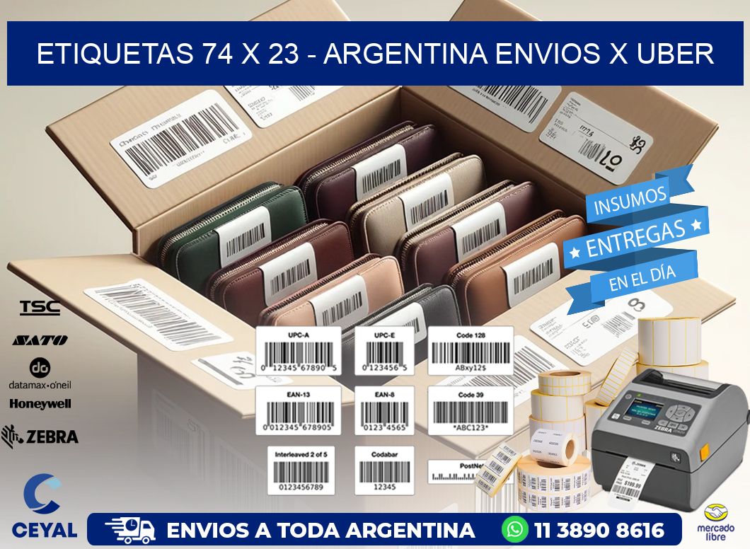 ETIQUETAS 74 x 23 - ARGENTINA ENVIOS X UBER