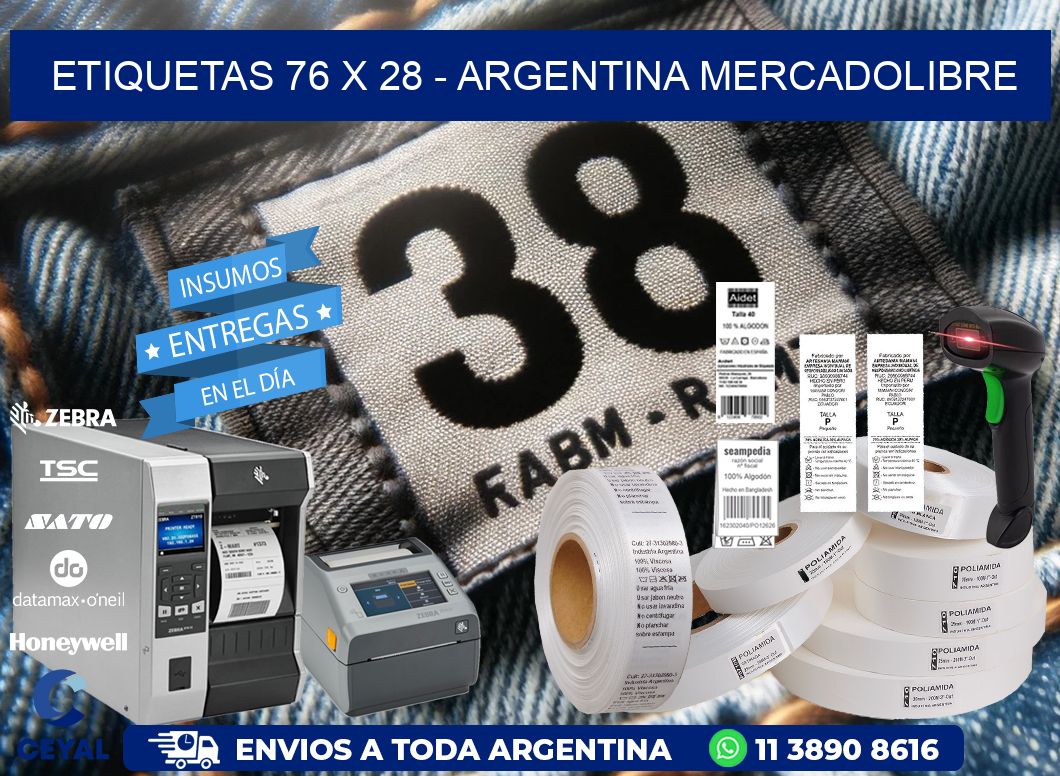 ETIQUETAS 76 x 28 - ARGENTINA MERCADOLIBRE