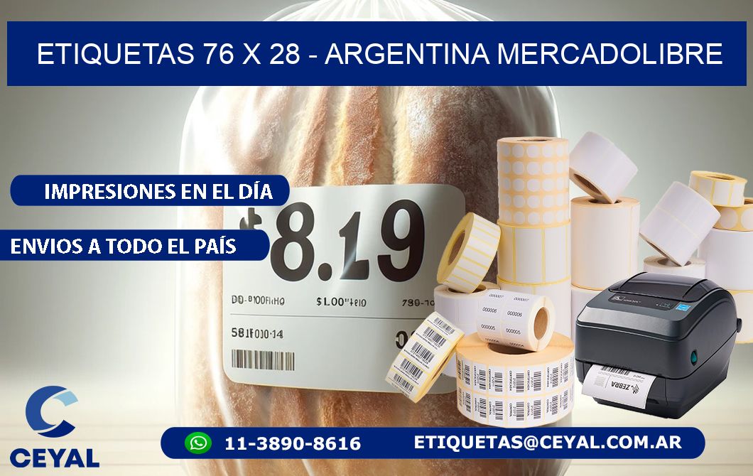 ETIQUETAS 76 x 28 - ARGENTINA MERCADOLIBRE