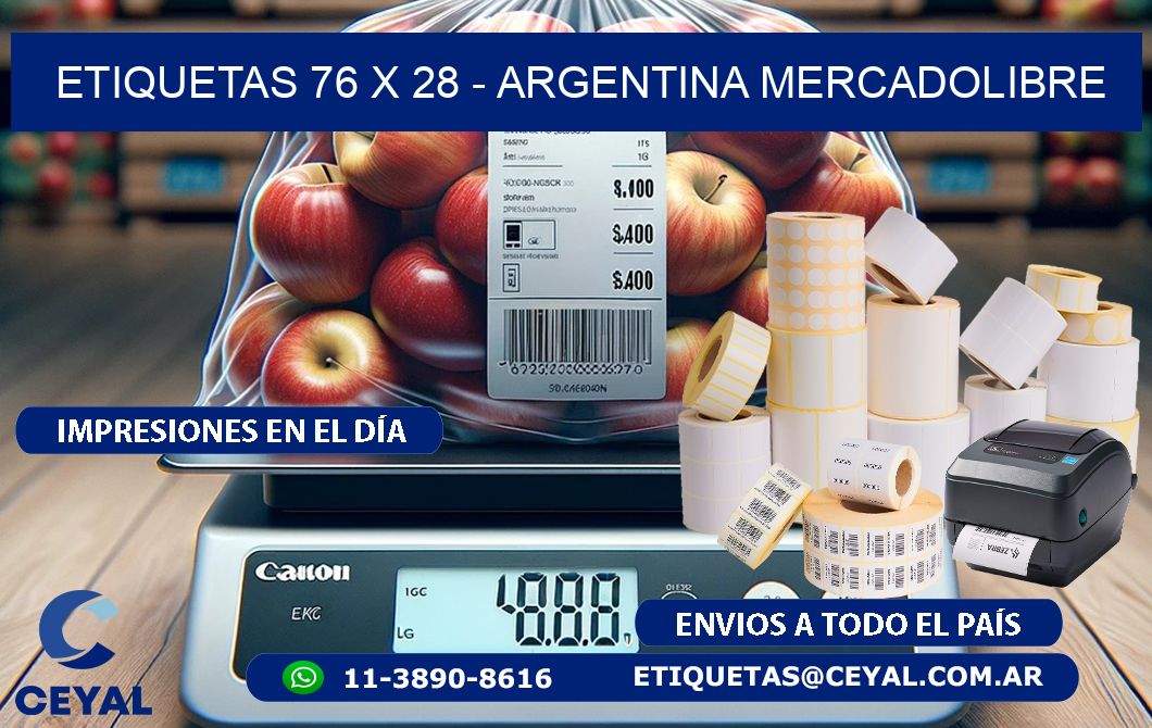 ETIQUETAS 76 x 28 - ARGENTINA MERCADOLIBRE