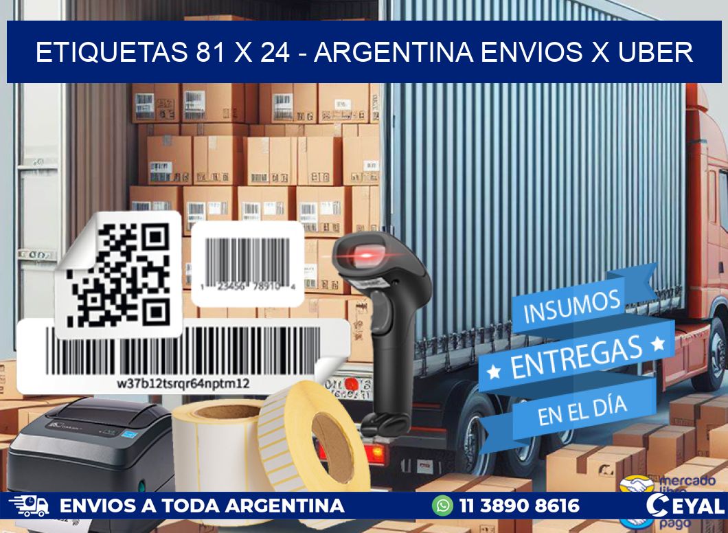 ETIQUETAS 81 x 24 - ARGENTINA ENVIOS X UBER