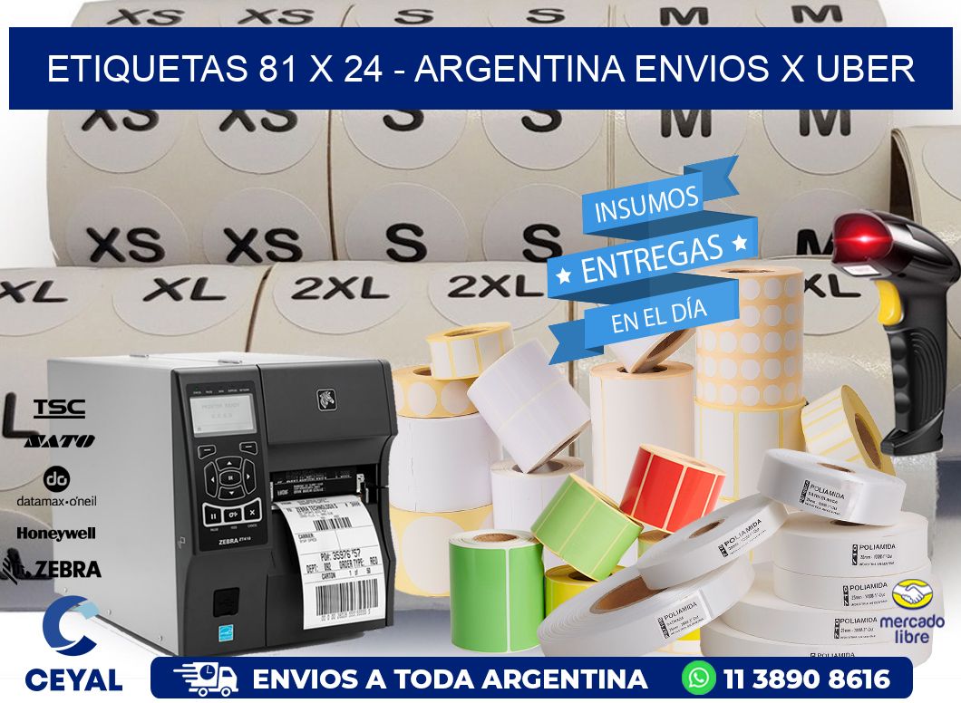 ETIQUETAS 81 x 24 - ARGENTINA ENVIOS X UBER