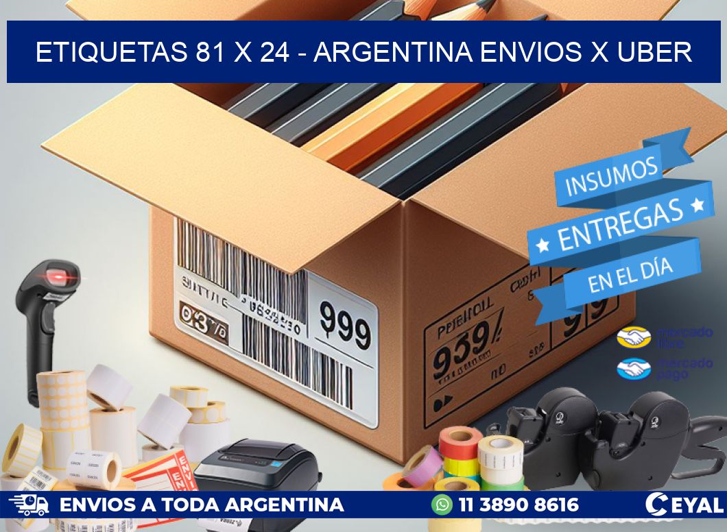 ETIQUETAS 81 x 24 - ARGENTINA ENVIOS X UBER