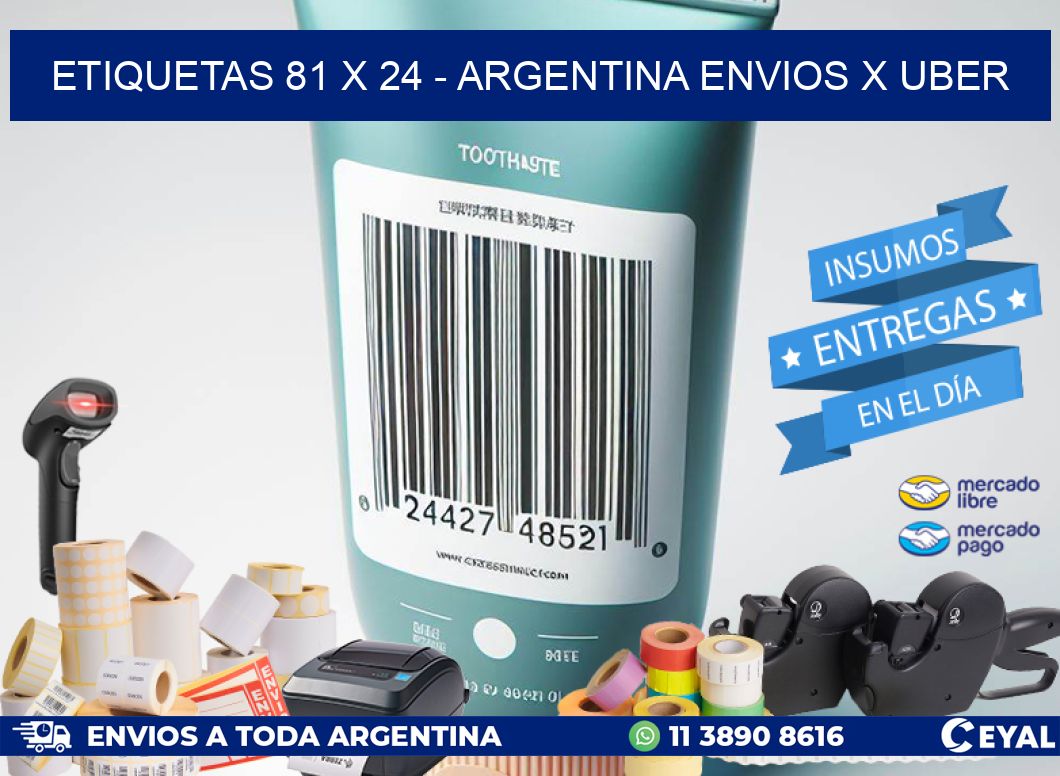 ETIQUETAS 81 x 24 - ARGENTINA ENVIOS X UBER