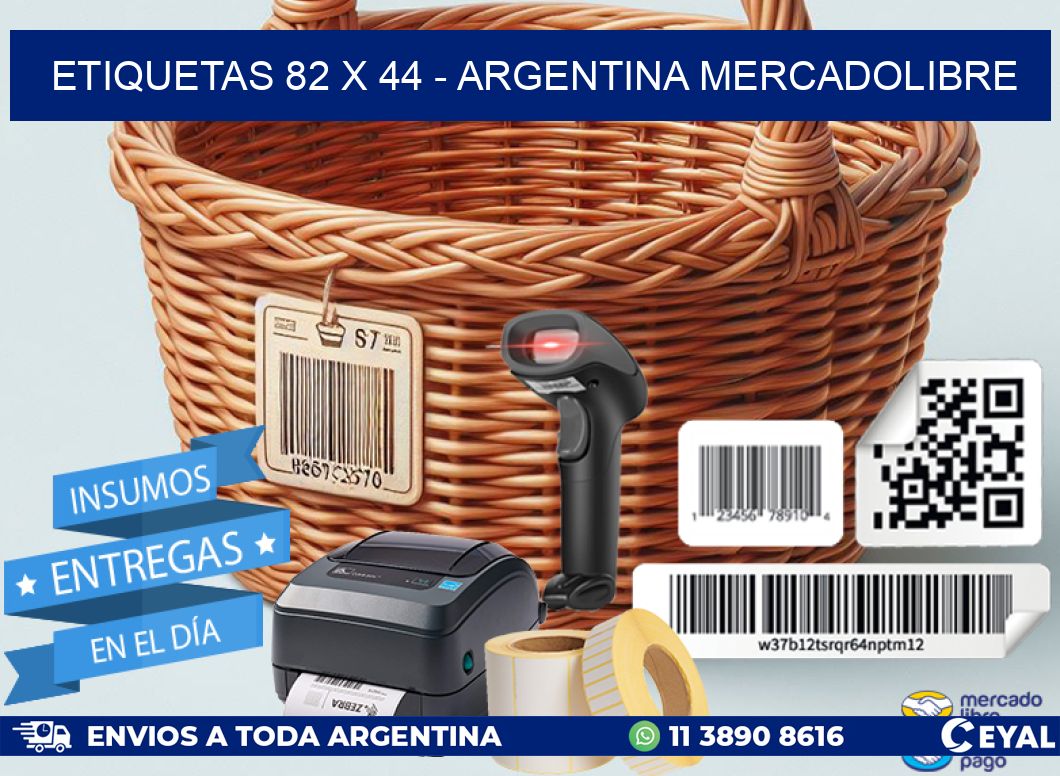 ETIQUETAS 82 x 44 - ARGENTINA MERCADOLIBRE