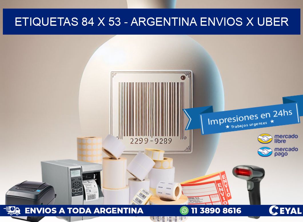 ETIQUETAS 84 x 53 - ARGENTINA ENVIOS X UBER