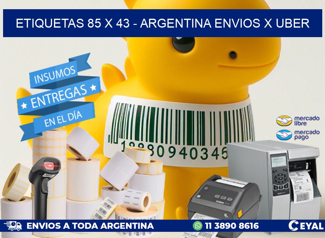 ETIQUETAS 85 x 43 - ARGENTINA ENVIOS X UBER