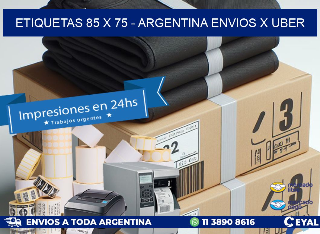 ETIQUETAS 85 x 75 - ARGENTINA ENVIOS X UBER