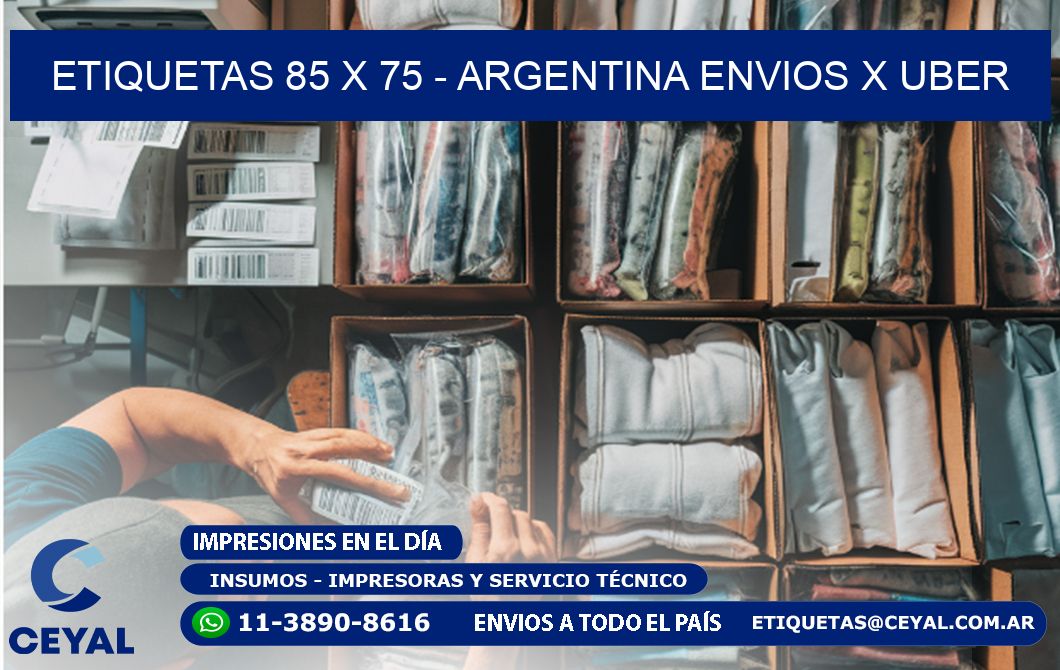 ETIQUETAS 85 x 75 - ARGENTINA ENVIOS X UBER