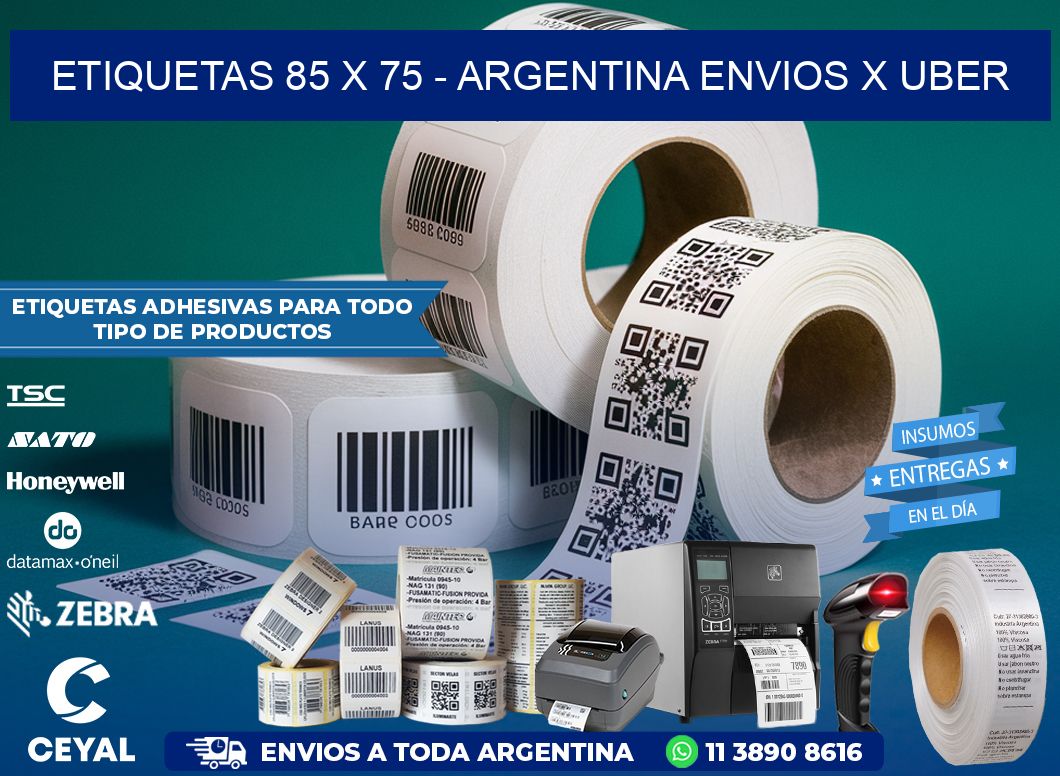 ETIQUETAS 85 x 75 - ARGENTINA ENVIOS X UBER