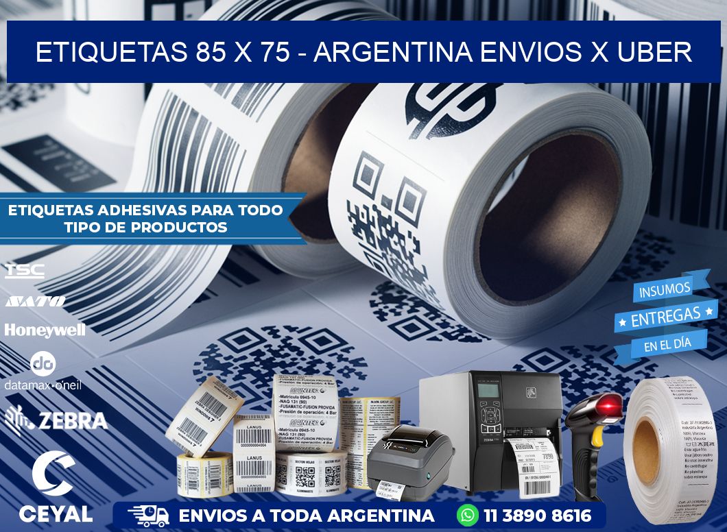 ETIQUETAS 85 x 75 – ARGENTINA ENVIOS X UBER