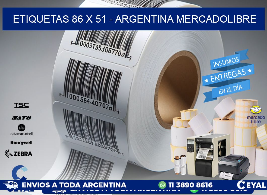 ETIQUETAS 86 x 51 - ARGENTINA MERCADOLIBRE