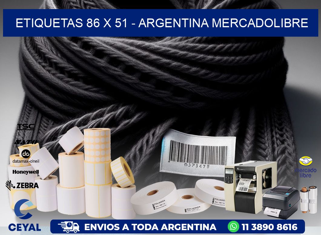 ETIQUETAS 86 x 51 - ARGENTINA MERCADOLIBRE