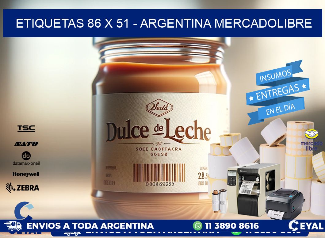 ETIQUETAS 86 x 51 - ARGENTINA MERCADOLIBRE