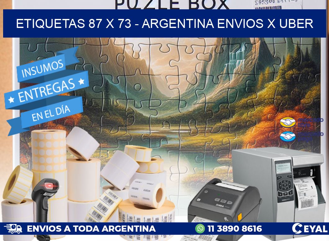 ETIQUETAS 87 x 73 - ARGENTINA ENVIOS X UBER