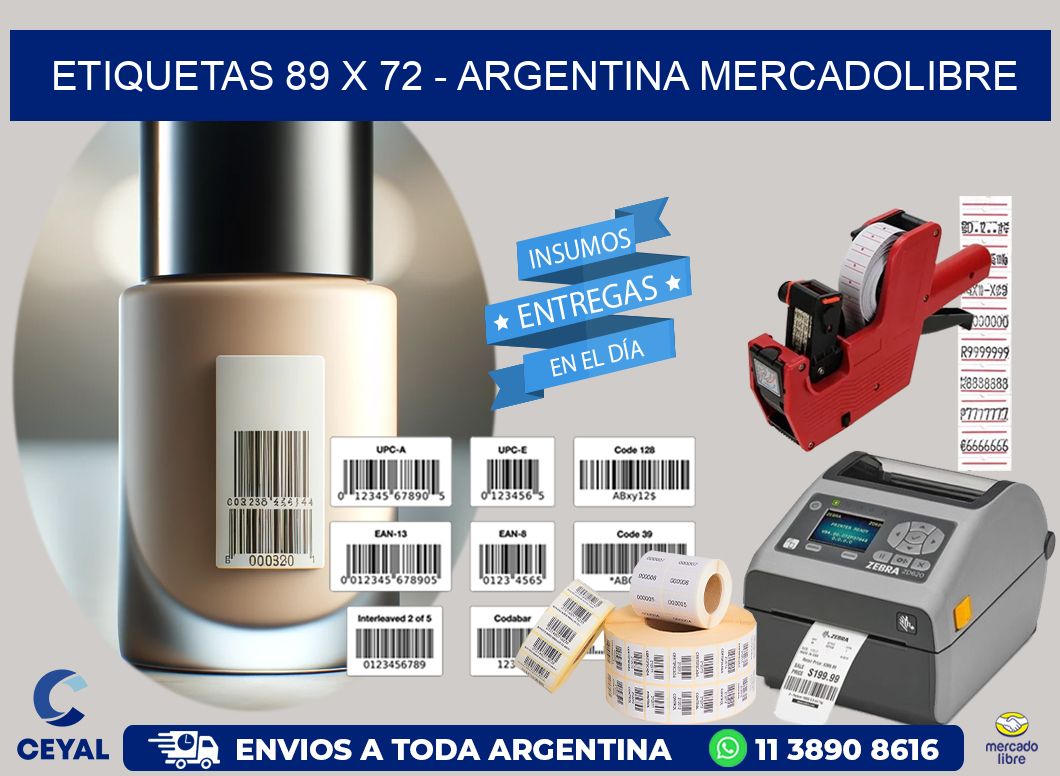 ETIQUETAS 89 x 72 - ARGENTINA MERCADOLIBRE