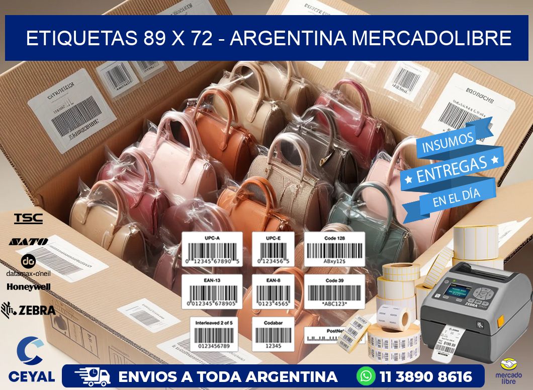 ETIQUETAS 89 x 72 - ARGENTINA MERCADOLIBRE