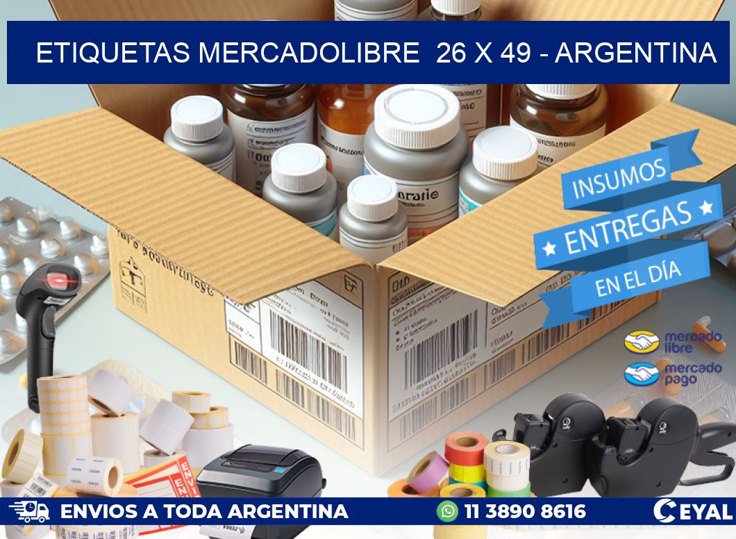 ETIQUETAS MERCADOLIBRE  26 x 49 - ARGENTINA