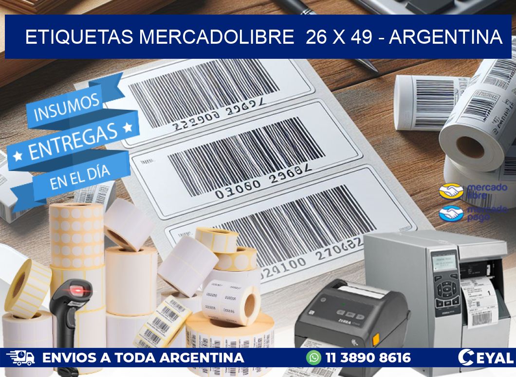 ETIQUETAS MERCADOLIBRE  26 x 49 – ARGENTINA